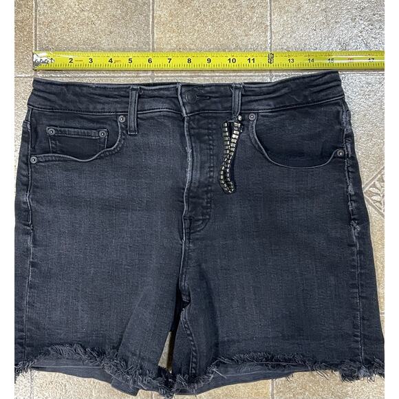 Women’s Free Assembly 90s Cut Off Shorts Black Raw Hem Size 10 Waist 30”-Summer - Picture 3 of 15